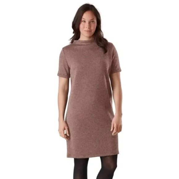 Arc'teryx Dress Laina Tan Brown Shift Mock Neck Sweater Dress XS - Picture 2 of 8